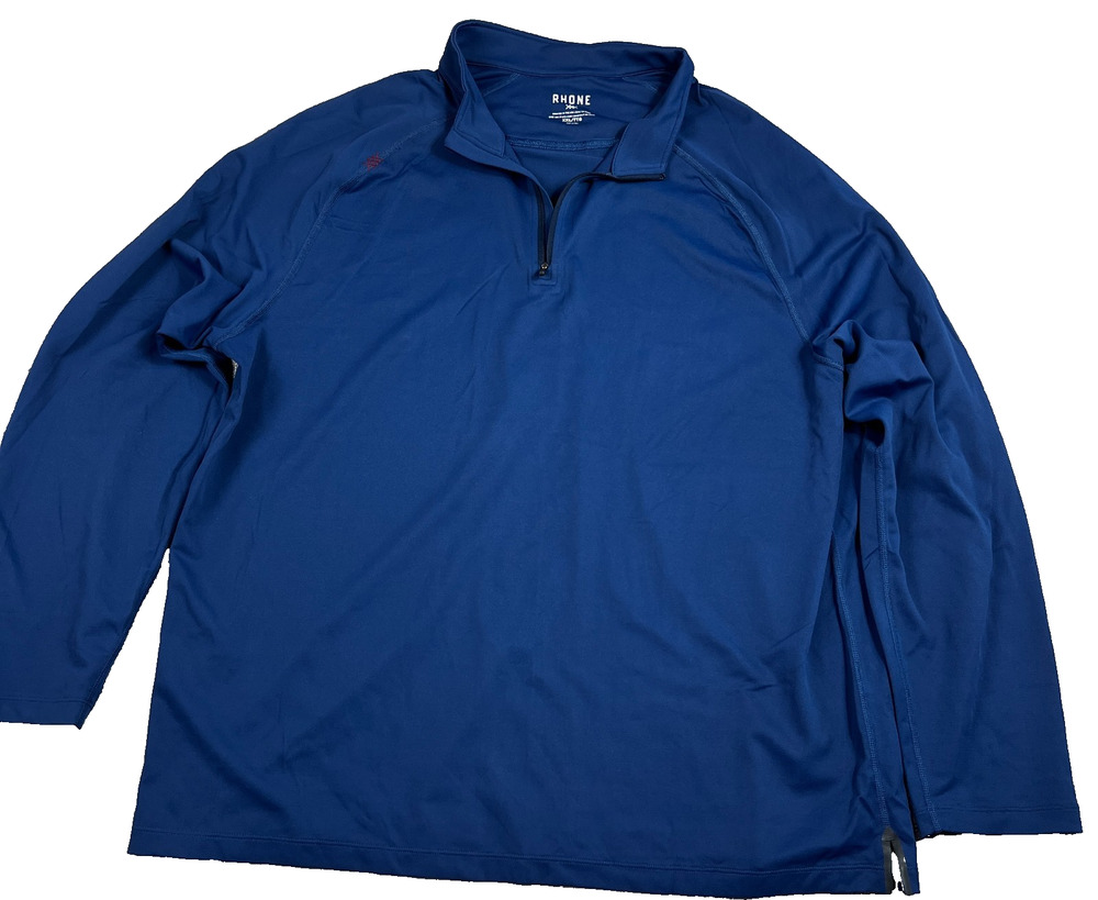 Rhone Session 1/4 Zip Pullover Mens XXL Blue Performance Golf Stretch
